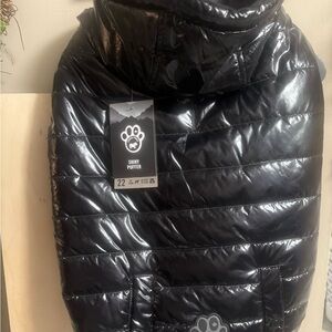 Canada Pooch Shiny Puffer Black Vest - Size 22. 40-47 lbs